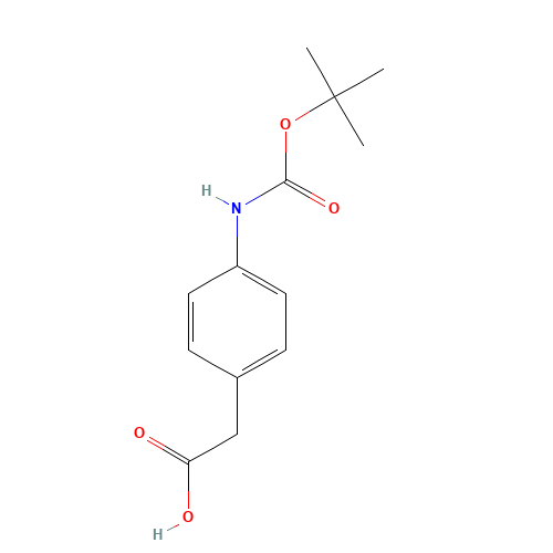 BOC-(4-AMINOPHENYL)ACETIC ACID (CAS: 81196-09-0) - Chemical Structure and Molecular Formula 