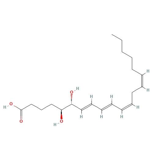 (5S,6S)-DIHYDROXY-(7E,9E,11Z,14Z)-EICOSATETRAENOIC ACID (CAS: 82948-88-7) - Related Chemical Product