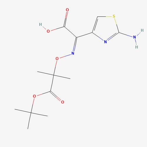 (Z)-2-Amino-alpha-[1-(tert-butoxycarbonyl)]-1-methylethoxyimino-4-thiazolacetic acid (CAS: 86299-47-0) - Chemical Structure and Molecular Formula 