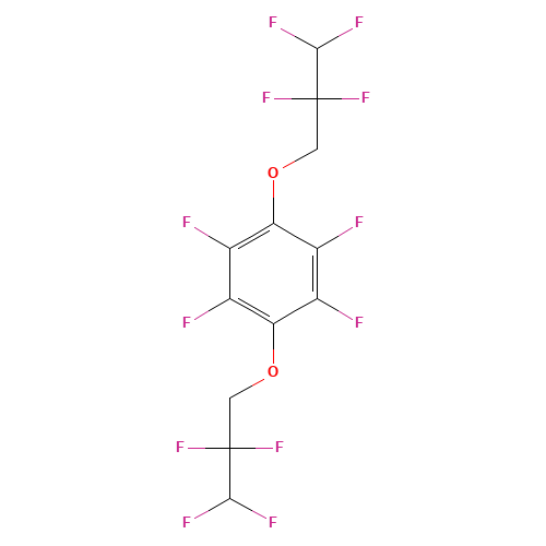 TETRAFLUORO-1,4-BIS(2,2,3,3-TETRAFLUOROPROPOXY)BENZENE (CAS: 89847-88-1) - Chemical Structure and Molecular Formula 