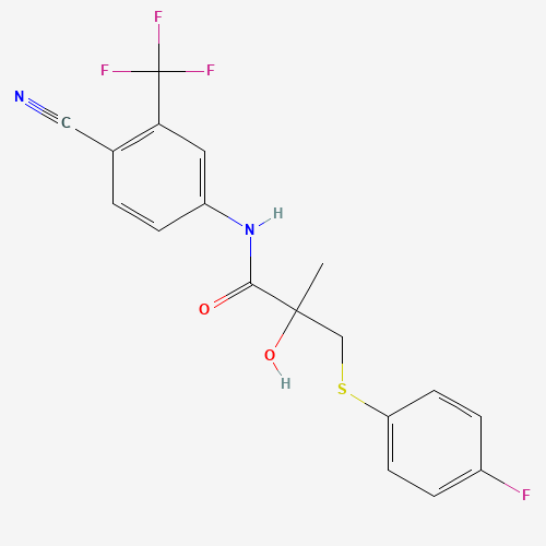 N-[4-Cyano-3-(trifluoromethyl)phenyl]-3-[(4-fluorophenyl)thio]-2-hydroxy-2-methylpropionamide (CAS: 90356-78-8) - Related Chemical Product