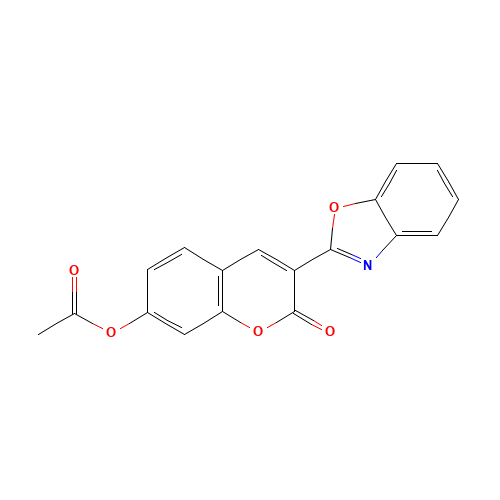 3-(2-BENZOXAZOLYL)UMBELLIFERYL ACETATE (CAS: 97004-78-9) - Chemical Structure and Molecular Formula 