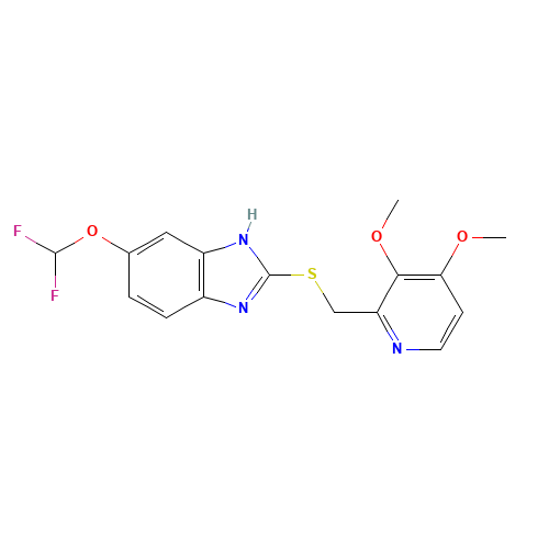 5-Difluoromethoxy-2-{[(3,4-dimethoxy-2-pyridinyl)methyl]thio}-1H-benzimidazole (CAS: 102625-64-9) - Related Chemical Product
