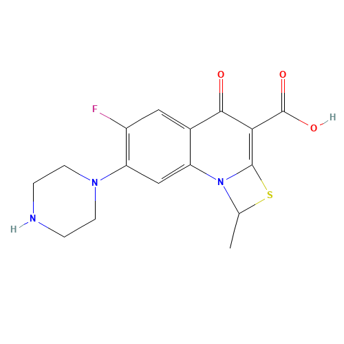 6-Fluoro-1-methyl-4-oxo-7-(1-piperazinyl)-4H-[1,3]thiazeto[3,2-a]quinoline-3-carboxylic acid (CAS: 112984-60-8) - Related Chemical Product