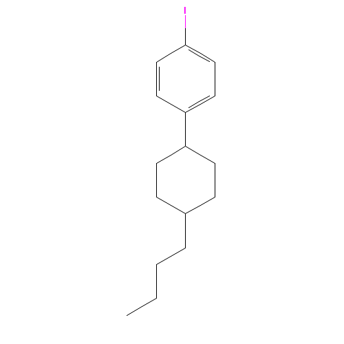 1-(TRANS-4-N-BUTYLCYCLOHEXYL)-4-IODOBENZENE (CAS: 114834-79-6) - Chemical Structure and Molecular Formula 