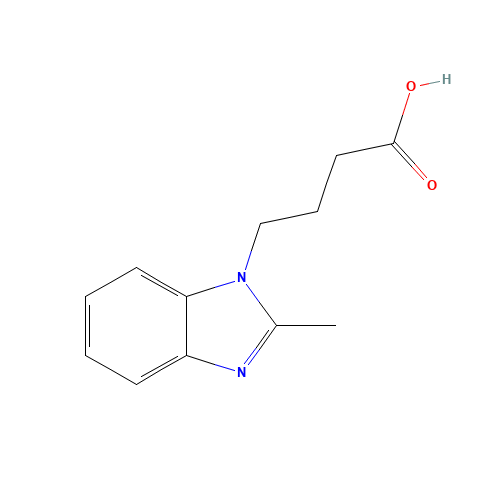 4-(2-METHYL-1H-BENZIMIDAZOL-1-YL)BUTANOIC ACID (CAS: 115444-73-0) - Chemical Structure and Molecular Formula 