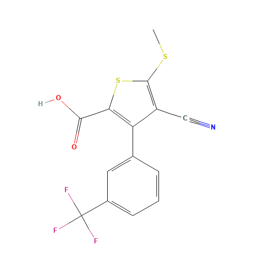 4-CYANO-5-(METHYLTHIO)-3-[3-(TRIFLUOROMETHYL)PHENYL]THIOPHENE-2-CARBOXYLIC ACID (CAS: 116492-99-0) - Related Chemical Product
