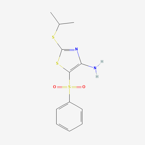 4-AMINO-2-ISOPROPYLTHIO-5-(PHENYLSULFONYL)THIAZOLE (CAS: 117420-81-2) - Chemical Structure and Molecular Formula 