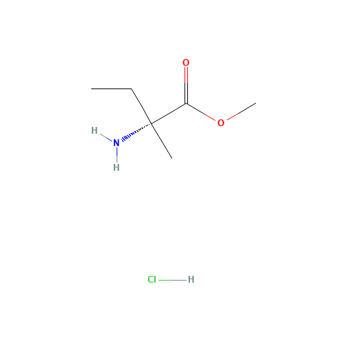 (R)-2-AMINO-2-METHYL-BUTYRIC ACID METHYL ESTER HYDROCHLORIDE (CAS: 118725-00-1) - Chemical Structure and Molecular Formula 