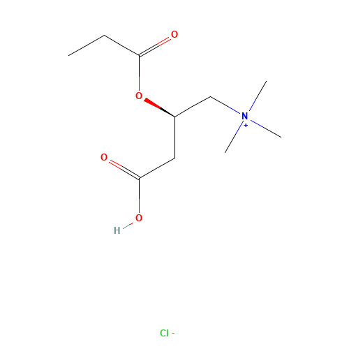 Propionyl-L-carnitine hydrochloride (CAS: 119793-66-7) - Chemical Structure and Molecular Formula 