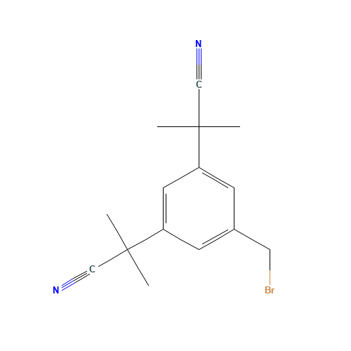 3,5-Bis(2-cyanoprop-2-yl)benzyl bromide (CAS: 120511-84-4) - Chemical Structure and Molecular Formula 