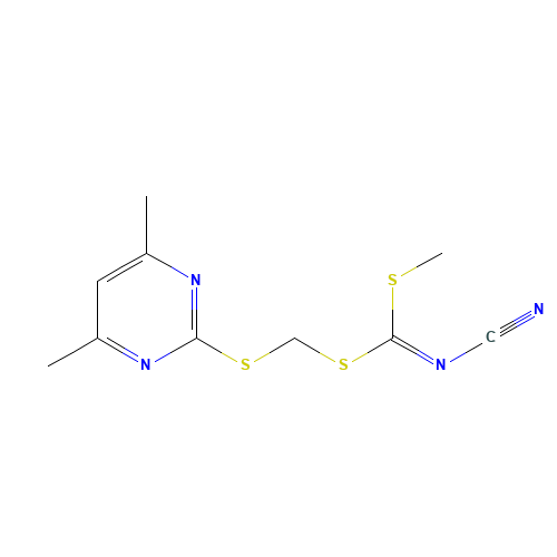 [(4,6-DIMETHYLPYRIMIDIN-2-YLTHIO)METHYL] METHYLCYANOCARBONIMIDODITHIOATE (CAS: 120958-21-6) - Related Chemical Product