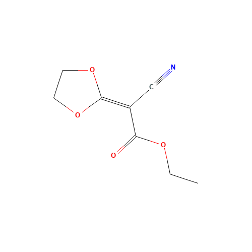 ETHYL 2-CYANO-2-(1,3-DIOXOLAN-2-YLIDEN)ACETATE (CAS: 121020-70-0) - Chemical Structure and Molecular Formula 