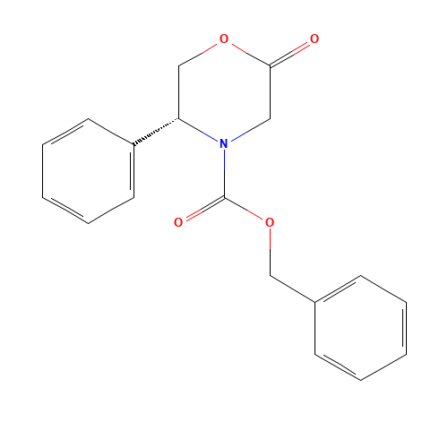 (5R)-3,4,5,6-TETRAHYDRO-5-PHENYL-N-(BENZYLOXYCARBONYL)-4(H)-1,4-OXAZIN-2-ONE (CAS: 121269-46-3) - Related Chemical Product