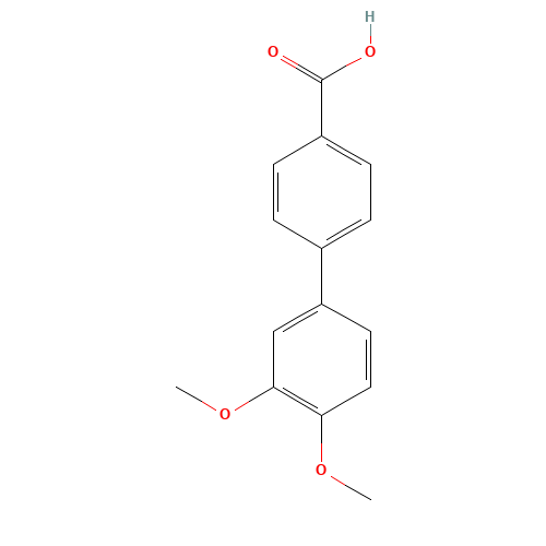 3',4'-DIMETHOXYBIPHENYL-4-CARBOXYLIC ACID (CAS: 122294-10-4) - Chemical Structure and Molecular Formula 