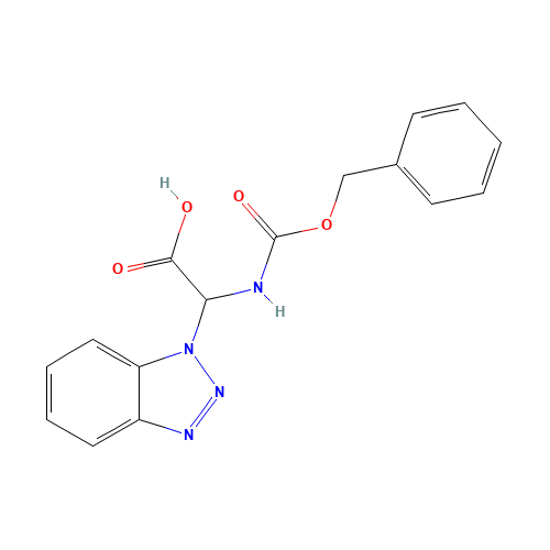 BENZOTRIAZOL-1-YL-BENZYLOXYCARBONYLAMINO-ACETIC ACID (CAS: 124676-19-3) - Chemical Structure and Molecular Formula 