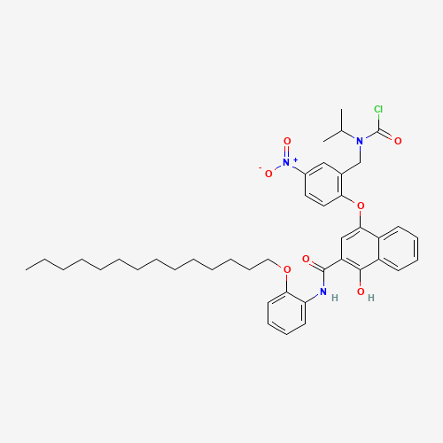 4-(2-(N-CHLOROCARBONYL-N-ISOPROPYL)AMINOMETHYL-4-NITRO)PHENOXY-1-HYDROXY-N-(2-TETRADECYLOXYPHENYL)-2-NAPHTHALENE CARBOXAMIDE (CAS: 127344-30-3) - Related Chemical Product