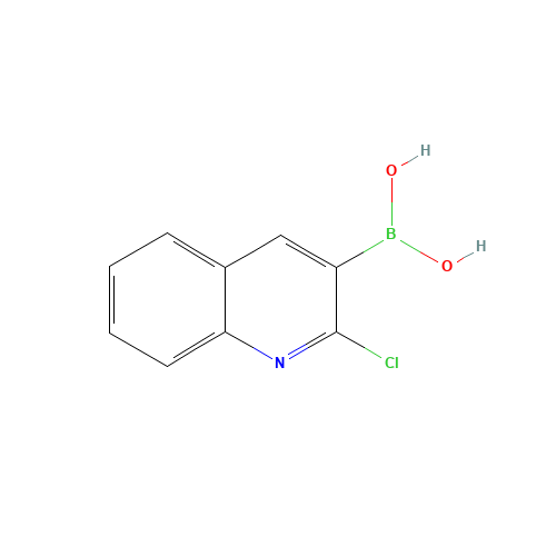 2-CHLOROQUINOLINE-3-BORONIC ACID (CAS: 128676-84-6) - Chemical Structure and Molecular Formula 