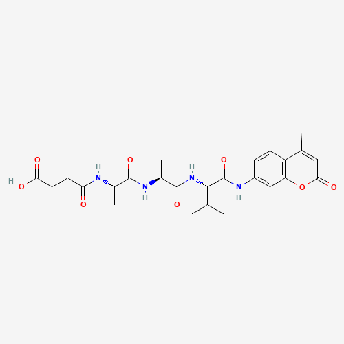 SUC-ALA-ALA-VAL-AMC (CAS: 128972-90-7) - Chemical Structure and Molecular Formula 