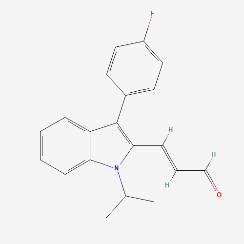 1-ISOPROPYL-2-ACROLEIN-3-(4-FLUOROPHENYL)-INDOLE (CAS: 129332-30-5) - Chemical Structure and Molecular Formula 