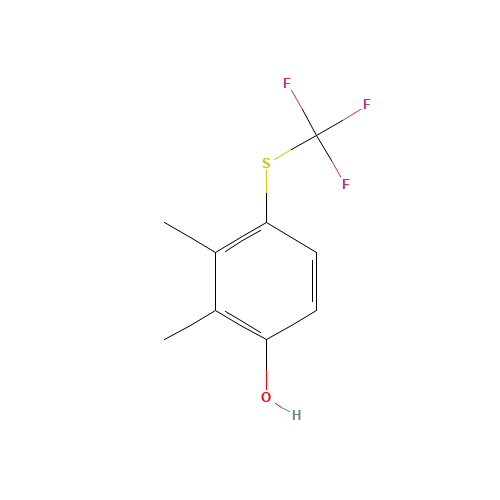 2,3-DIMETHYL-4-(TRIFLUOROMETHYLTHIO)PHENOL (CAS: 129644-70-8) - Chemical Structure and Molecular Formula 