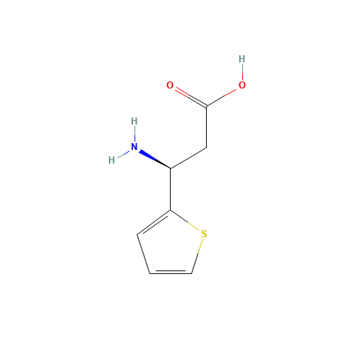 (S)-3-AMINO-3-(2-THIENYL)-PROPIONIC ACID (CAS: 131829-50-0) - Chemical Structure and Molecular Formula 
