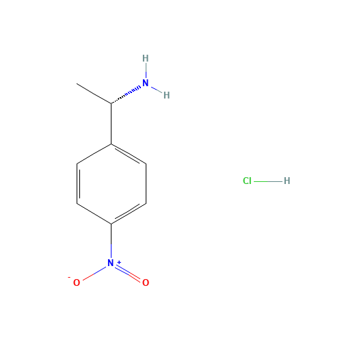(S)-ALPHA-METHYL-4-NITROBENZYLAMINE HYDROCHLORIDE (CAS: 132873-57-5) - Chemical Structure and Molecular Formula 
