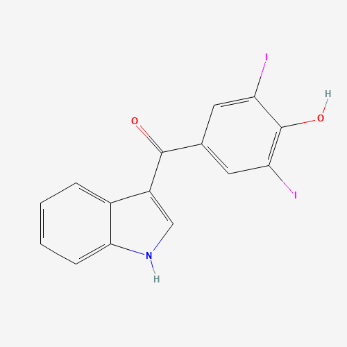 3-(3,5-DIIODO-4-HYDROXYBENZOYL)-INDOLE (CAS: 138222-00-1) - Chemical Structure and Molecular Formula 