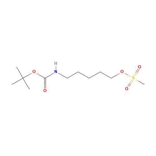 METHANESULFONIC ACID 5-BOC-AMINO-PENTYL ESTER (CAS: 142342-55-0) - Chemical Structure and Molecular Formula 