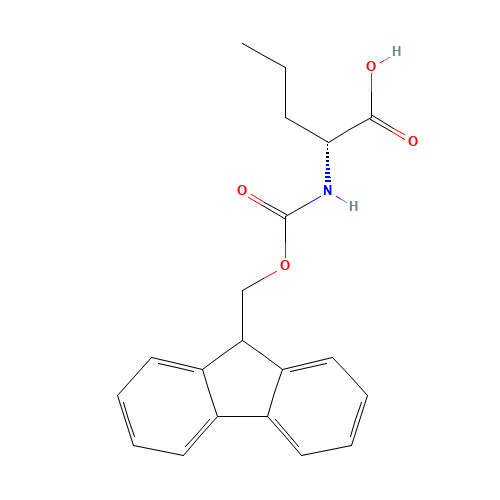 FMOC-D-NVA-OH (CAS: 144701-24-6) - Chemical Structure and Molecular Formula 