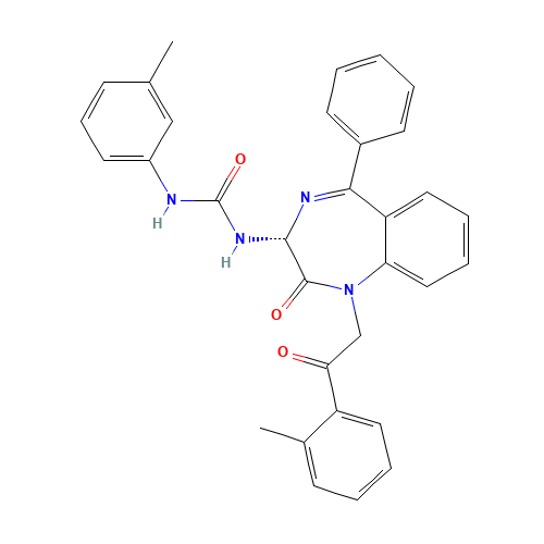(R)-N-[2,3-DIHYDRO-1-[2-(2-METHYLPHENYL)-2-OXOETHYL]-2-OXO-5-PHENYL-1H-1,4-BENZODIAZEPIN-3-YL]-N'-(3-METHYLPHENYL)-UREA (CAS: 145084-28-2) - Related Chemical Product