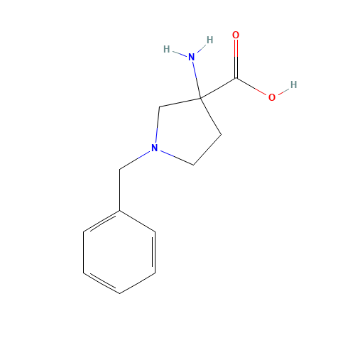 3-AMINO-1-BENZYLPYRROLIDINE-3-CARBOXYLIC ACID (CAS: 145602-87-5) - Chemical Structure and Molecular Formula 
