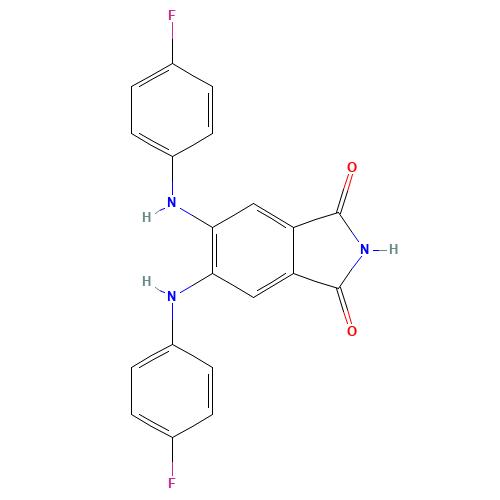 5,6-BIS[(4-FLUOROPHENYL)AMINO]-1H-ISOINDOLE-1,3(2H)-DIONE (CAS: 145915-60-2) - Related Chemical Product