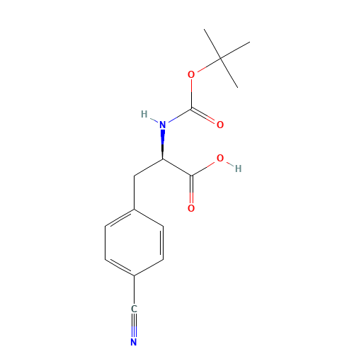 N-tert-Butoxycarbonyl-4-cyanophenyl-D-alanine (CAS: 146727-62-0) - Chemical Structure and Molecular Formula 