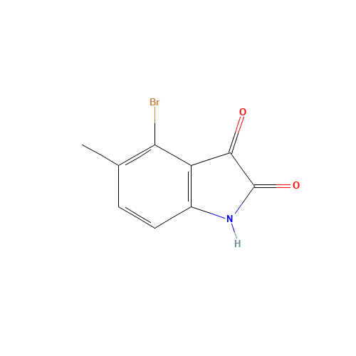 4-Bromo-5-methyl-2,3-indolinedione (CAS: 147149-84-6) - Chemical Structure and Molecular Formula 