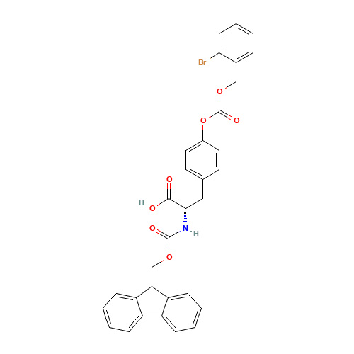 FMOC-TYR(2-BR-Z)-OH (CAS: 147688-40-2) - Chemical Structure and Molecular Formula 