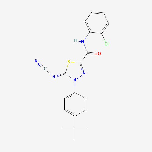 4-(4-tert-Butylphenyl)-N-(2-chlorophenyl)-5-cyan-amide-4,5-dihydro-1,3,4-thiadiazole-2-carboxamide (CAS: 148367-91-3) - Related Chemical Product