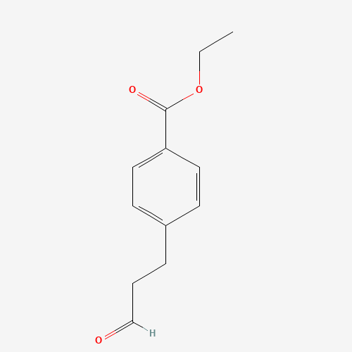 3-(4-Carboethoxy)phenyl propanal (CAS: 151864-81-2) - Chemical Structure and Molecular Formula 