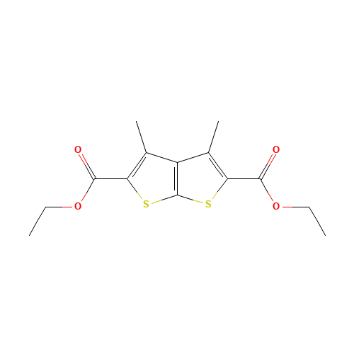 DIETHYL 3,4-DIMETHYLTHIENO[2,3-B]THIOPHENE-2,5-DICARBOXYLATE (CAS: 152487-69-9) - Chemical Structure and Molecular Formula 