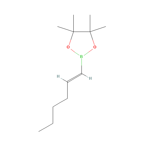 TRANS-1-HEXENYLBORONIC ACID PINACOL ESTER (CAS: 154820-94-7) - Chemical Structure and Molecular Formula 