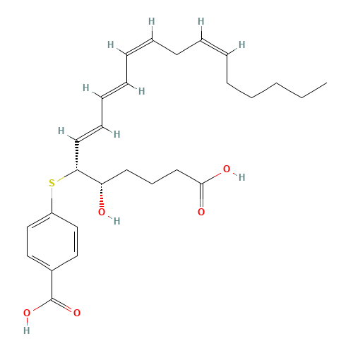 6(R)-(4-CARBOXYPHENYLTHIO)-5(S)-HYDROXY-7(E),9(E),11(Z),14(Z)-EICOSATETRAENOIC ACID (CAS: 154978-38-8) - Related Chemical Product