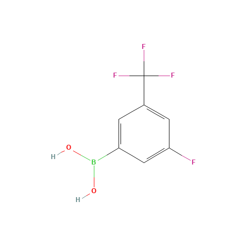 3-FLUORO-5-(TRIFLUOROMETHYL)BENZENE BORONIC ACID (CAS: 159020-59-4) - Chemical Structure and Molecular Formula 