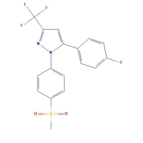 1-[(4-METHYLSULFONYL)PHENYL]-3-TRIFLUOROMETHYL-5-(4-FLUOROPHENYL)PYRAZOLE (CAS: 162054-19-5) - Related Chemical Product