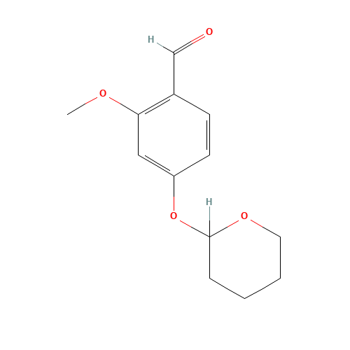 4-TETRAHYDROPYRANOXY-2-METHOXYBENZALDEHYDE (CAS: 163041-68-7) - Chemical Structure and Molecular Formula 