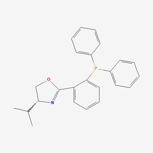 (R)-(+)-2-[2-(DIPHENYLPHOSPHINO)PHENYL]-4-(1-METHYLETHYL)-4,5-DIHYDROOXAZOLE (CAS: 164858-78-0) - Chemical Structure and Molecular Formula 