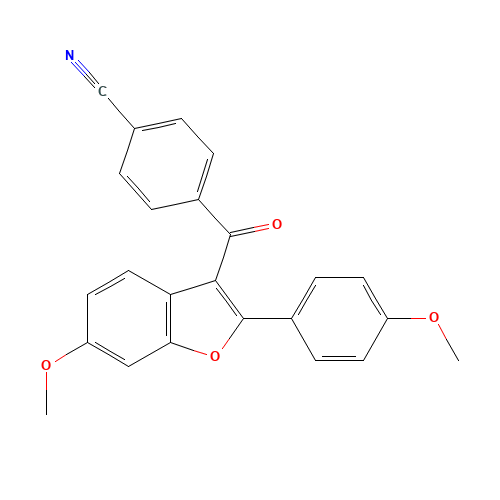 4-[[6-METHOXY-2-(4-METHOXYPHENYL)-3-BENZOFURANYL]CARBONYL]BENZONITRILE (CAS: 176977-56-3) - Related Chemical Product