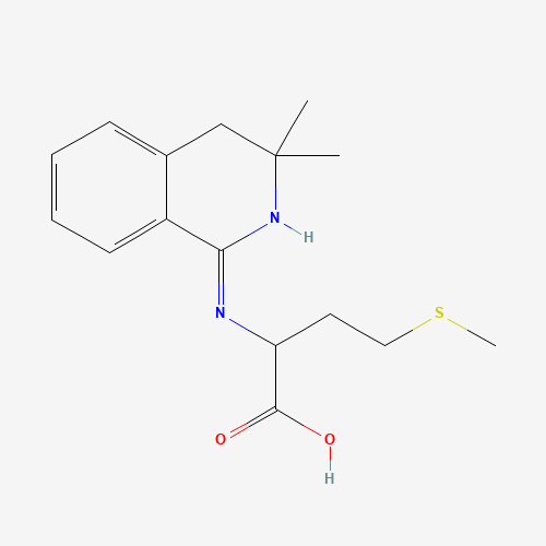 2-(3,3-DIMETHYL-3,4-DIHYDRO-ISOQUINOLIN-1-YLAMINO)-4-METHYLSULFANYLBUTYRIC ACID (CAS: 187884-93-1) - Chemical Structure and Molecular Formula 