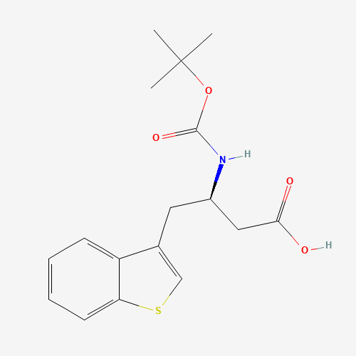 BOC-(R)-3-AMINO-4-(3-BENZOTHIENYL)-BUTYRIC ACID (CAS: 190190-48-8) - Chemical Structure and Molecular Formula 