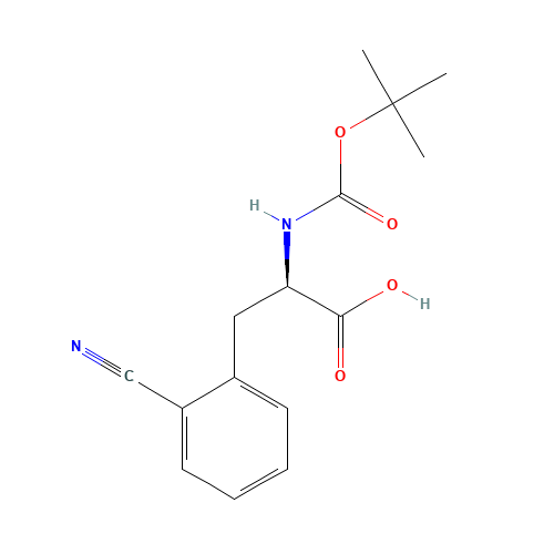 BOC-D-2-CYANOPHENYLALANINE (CAS: 261380-28-3) - Chemical Structure and Molecular Formula 