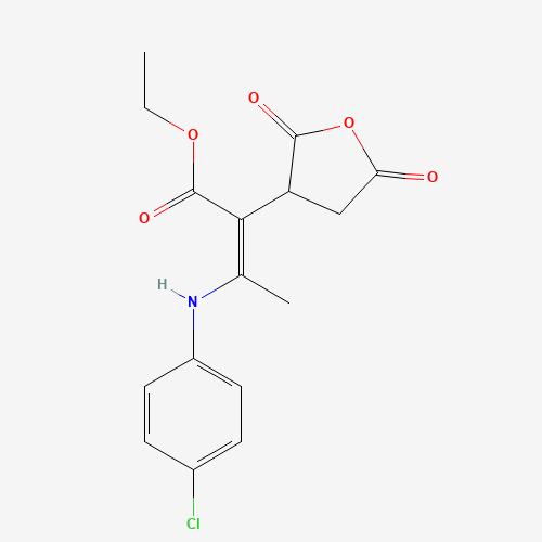ETHYL 3-(4-CHLOROANILINE)-2-(2,5-DIOXOTETRAHYDROFURAN-3-YL)BUT-2-ENOATE (CAS: 216876-53-8) - Related Chemical Product